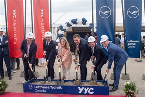 Lufthansa Technik and YYC Calgary Airport break ground for new engine maintenance facility
