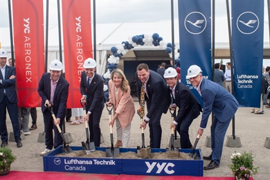Lufthansa Technik and YYC Calgary Airport break ground for new engine maintenance facility