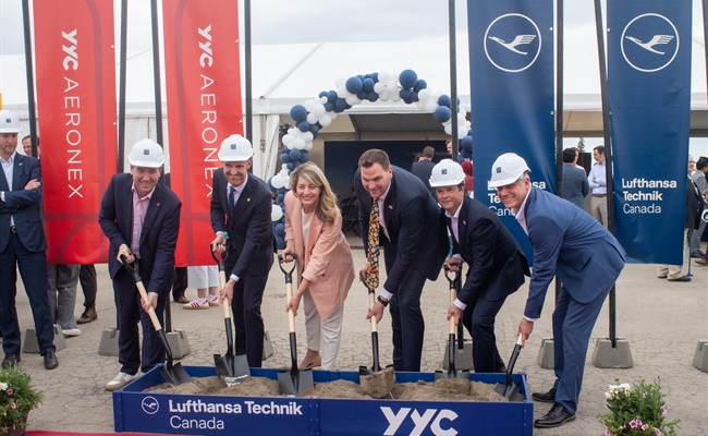Lufthansa Technik and YYC Calgary Airport break ground for new engine maintenance facility